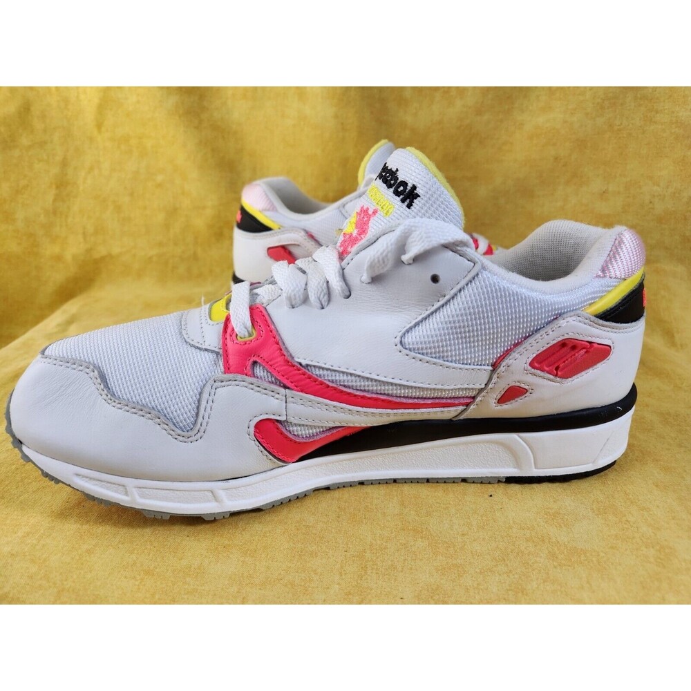 Vtg Mens Reebok ERS 5000 Running Trainers Shoes Pink/neon‎ White Leather  Size 8 - Picture 2 of 16